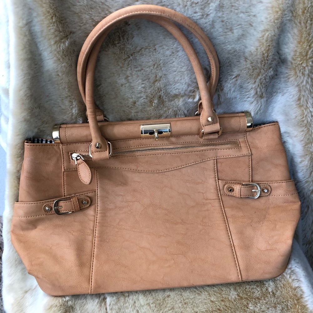 JustFab Tan Faux Leather Handbag